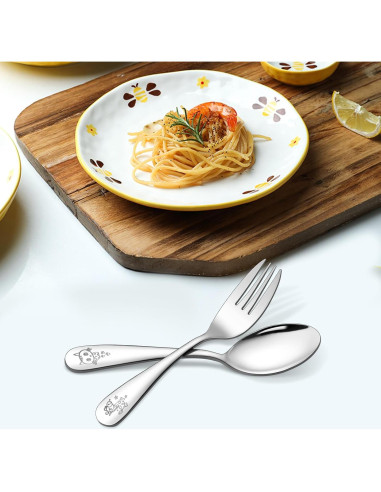 Set de Cubiertos para Niños LIANYU 10 Piezas Acero Inoxidable