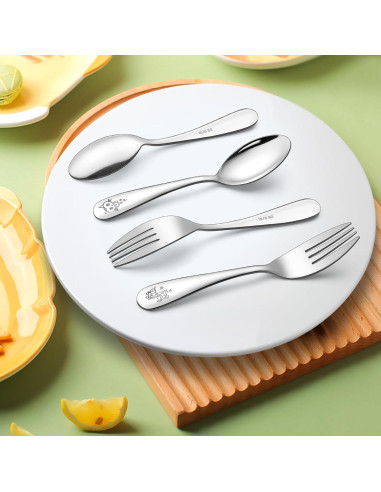 Set de Cubiertos para Niños LIANYU 10 Piezas Acero Inoxidable
