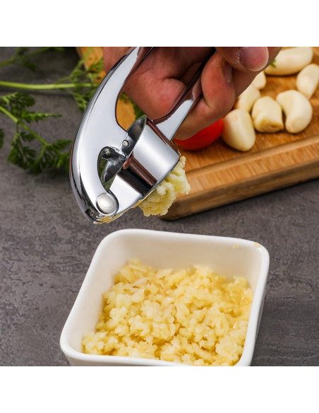 Prensa de Ajo HERUIO Acero Inoxidable 17 cm Fácil Limpieza Prensa de Ajo HERUIO Acero Inoxidable 17 cm Fácil Limpieza