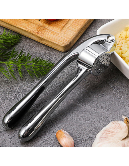 Prensa de Ajo HERUIO Acero Inoxidable 17 cm Fácil Limpieza Prensa de Ajo HERUIO Acero Inoxidable 17 cm Fácil Limpieza