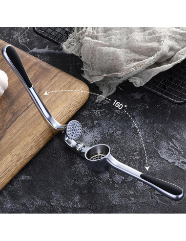 Prensa de Ajo HERUIO Acero Inoxidable 17 cm Fácil Limpieza
