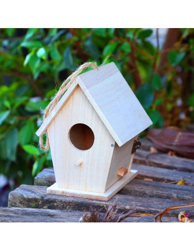 Kit de Casas para Aves de Madera Barydat - 6 Piezas DIY