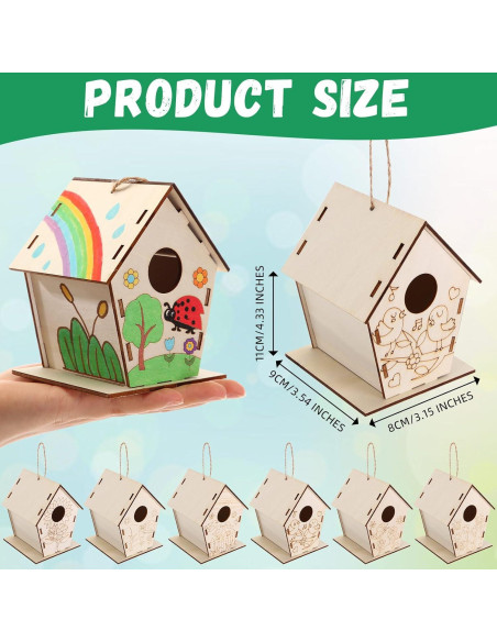 Paquete de 24 casas de pájaros de madera DoubleFill 11 cm Paquete de 24 casas de pájaros de madera DoubleFill 11 cm