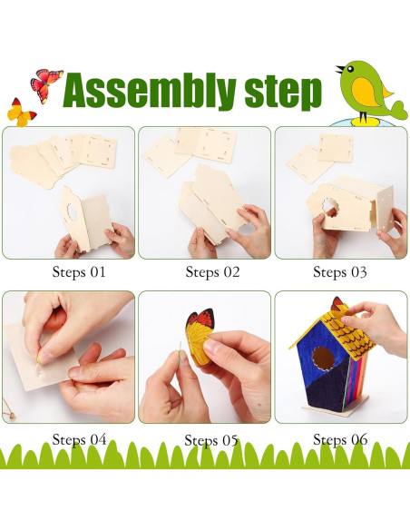 Kit de Casa para Pájaros de Madera DIY Outus 24 Piezas Kit de Casa para Pájaros de Madera DIY Outus 24 Piezas