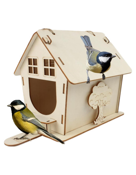 Casa para Aves de Madera VinBee DIY 16x17.5x12 cm Casa para Aves de Madera VinBee DIY 16x17.5x12 cm