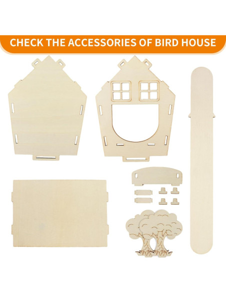 Casa para Aves de Madera VinBee DIY 16x17.5x12 cm Casa para Aves de Madera VinBee DIY 16x17.5x12 cm