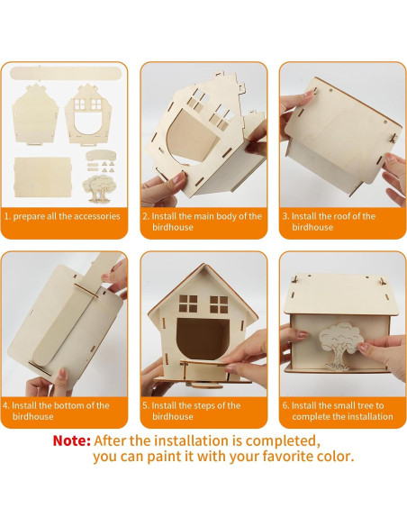 Casa para Aves de Madera VinBee DIY 16x17.5x12 cm Casa para Aves de Madera VinBee DIY 16x17.5x12 cm