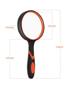 Paquete de 2 Lupa de Mano 75mm 10X SHENGQIDZ Verde Naranja 2