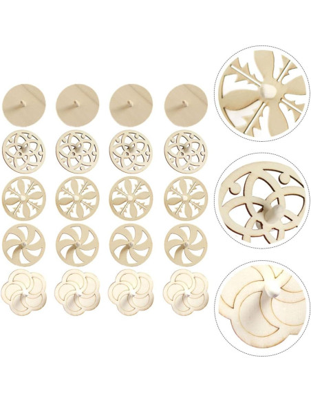 Trompos de Madera Toyvian 40 Piezas para Pintar DIY Niños Trompos de Madera Toyvian 40 Piezas para Pintar DIY Niños