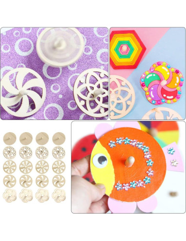 Trompos de Madera Toyvian 40 Piezas para Pintar DIY Niños