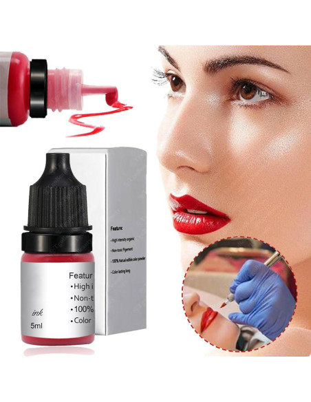 Tinta de Pigmento Permanente DuBeauty 5ml Rojo Uva para Microblading Tinta de Pigmento Permanente DuBeauty 5ml Rojo Uva para Microblading