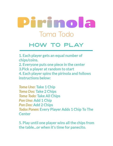 Juego de Trompo Mexicano Casa De Queta - Pirinola Hecha a Mano