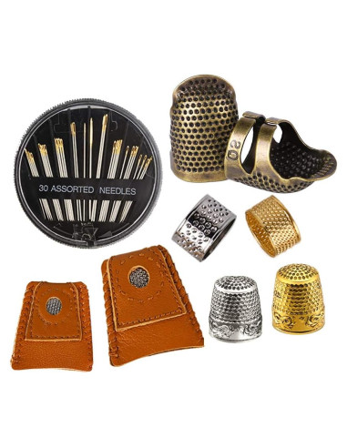 Juego de Costura ZMAAGG: 8 Dedales + 30 Agujas de Coser