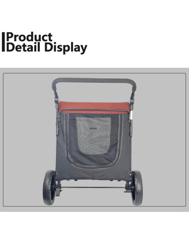 Carrito Plegable para Mascotas HTLPET Rojo hasta 50 kg