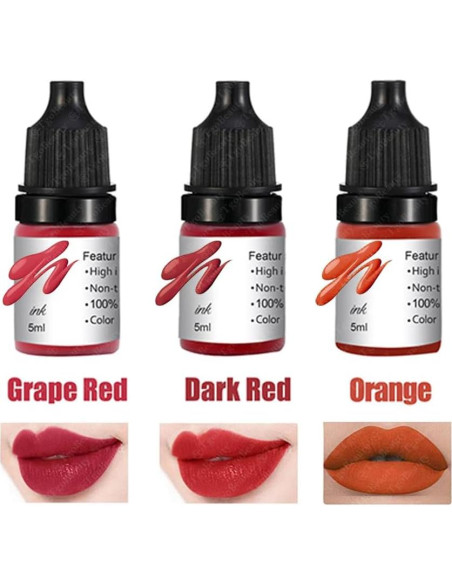 Tinta de Pigmento Permanente DuBeauty 5ml Rojo Uva para Microblading Tinta de Pigmento Permanente DuBeauty 5ml Rojo Uva para Microblading