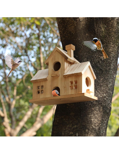 Casa para Aves de Madera Cedro HY123, 10x28x23cm, Colibríes