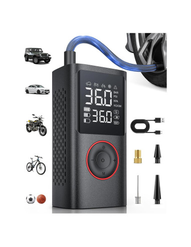 Compresor de Aire Portátil Powools ATJ-006 150 PSI con Luz LED
