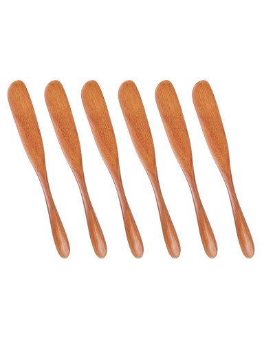 Espátulas de Madera para Mantequilla Framendino 6 Pcs 16.5 cm