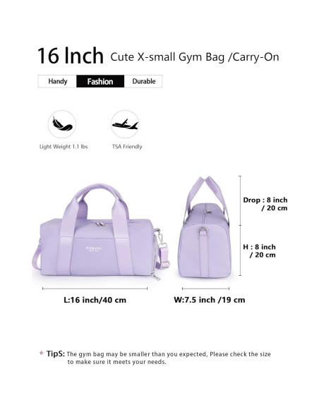 Bolsa de Gimnasio Pequeña PHSYNI 40x19x20cm Púrpura Bolsa de Gimnasio Pequeña PHSYNI 40x19x20cm Púrpura
