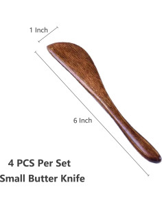 Cuchillos de Mantequilla de Madera Asanta - 4 Piezas 15.24 cm 2