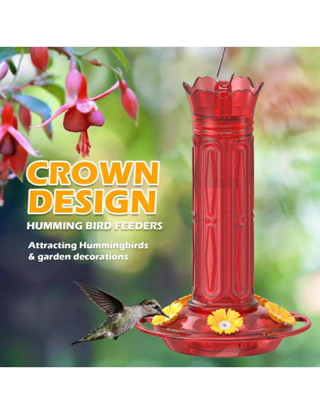 Alimentador de Colibrí Birdream 2 Pcs 20 Onzas Rojo Antibacteriano Alimentador de Colibrí Birdream 2 Pcs 20 Onzas Rojo Antibacteriano