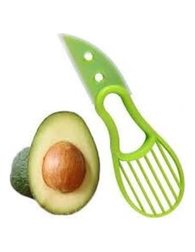Pelador de Aguacate 3 en 1 Genérico Verde - Cortador y Cucharón
