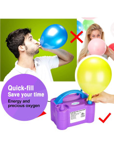 Bomba de Aire Eléctrica AGPTEK 600W Púrpura para Globos 2