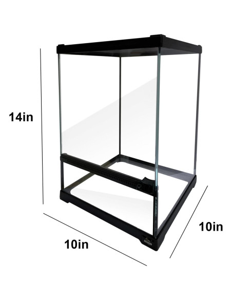 Terrario de vidrio Waazoorep 25.4x25.4x35.6 cm para reptiles Terrario de vidrio Waazoorep 25.4x25.4x35.6 cm para reptiles