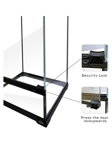 Terrario de vidrio Waazoorep 25.4x25.4x35.6 cm para reptiles