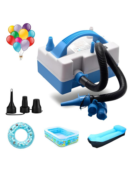 Bomba de Globo Eléctrica TECHSHARE 2 en 1 con Boquillas Bomba de Globo Eléctrica TECHSHARE 2 en 1 con Boquillas