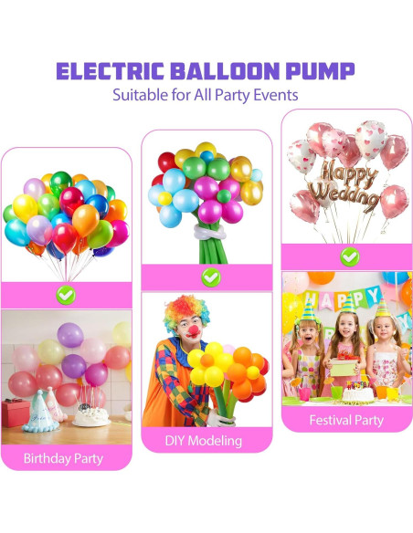 Bomba de aire eléctrica Biapian 3 en 1 para globos y inflables Bomba de aire eléctrica Biapian 3 en 1 para globos y inflables