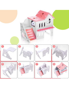 Juguetes para Hámster Skylety 5 Piezas Accesorios Madera 2