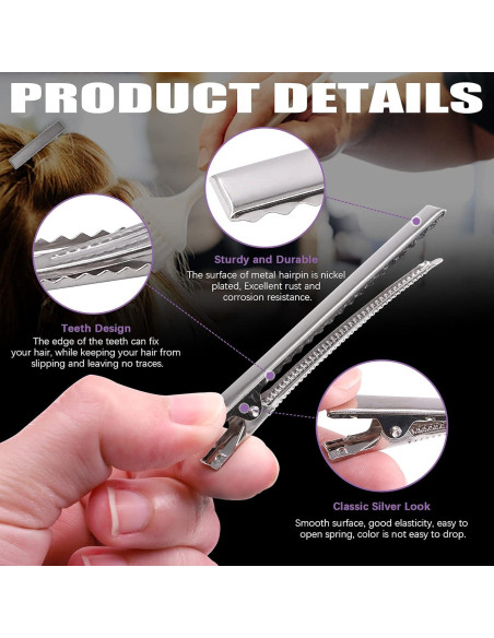 Kit de Clips para Cabello Cocodrilo Swpeet 200Pcs 3.2cm Kit de Clips para Cabello Cocodrilo Swpeet 200Pcs 3.2cm