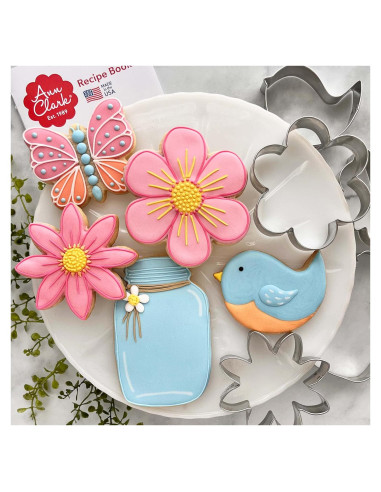 Cortadores de Galletas Ann Clark Set Floral 5 Piezas Hecho en EE. UU.