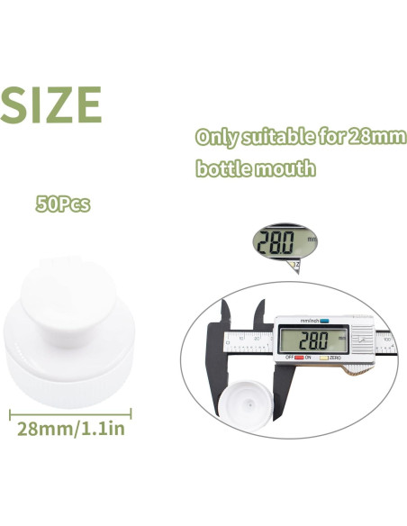 50 Tapas de Reemplazo Push Pull Hiyoo 28mm Plástico Blanco 50 Tapas de Reemplazo Push Pull Hiyoo 28mm Plástico Blanco
