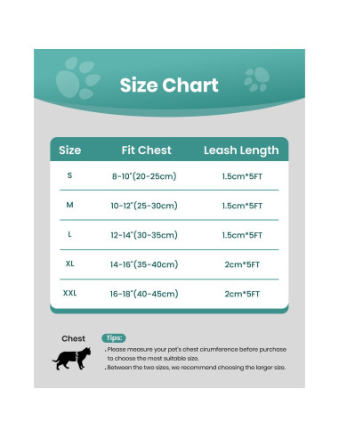 Arnés y Correa para Gatos FAYOGOO Verde a Prueba de Escape