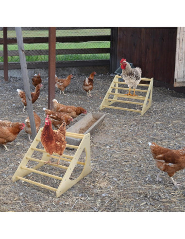 Escalera de Posado para Pollos Vehomy de Madera 40x39.5 cm