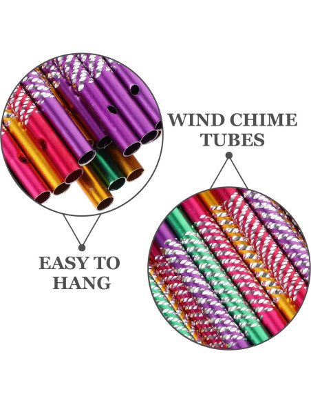 100 Tubos de Campana de Viento Aluminio DOITOOL 8cm Color Mezclado 100 Tubos de Campana de Viento Aluminio DOITOOL 8cm Color Mezclado