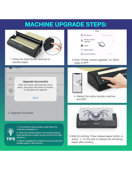 Impresora Térmica de Tatuajes Inalámbrica VLOXO P8008 con Bluetooth Impresora Térmica de Tatuajes Inalámbrica VLOXO P8008 con Bluetooth