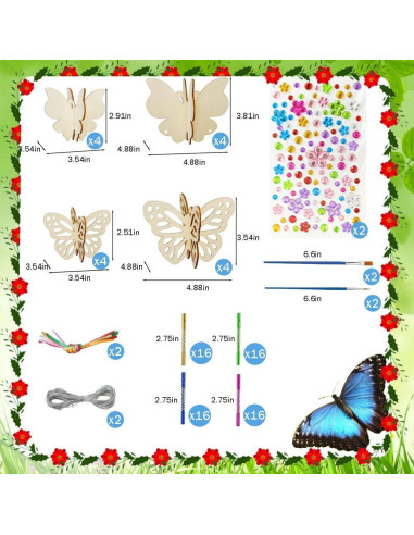 Kit de Campana de Viento DIY Mariposa 3D Earssa - 32 Piezas