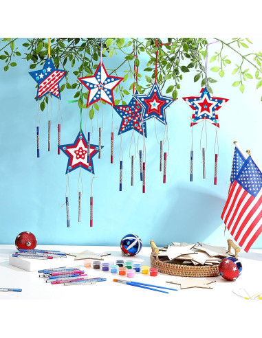 Kit de Campanas de Viento Patrióticas Sheroll - 30 Piezas DIY