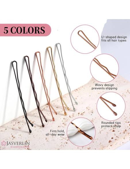 Kit 250 Horquillas de Pelo JASVERLIN 5cm Colores Variados Kit 250 Horquillas de Pelo JASVERLIN 5cm Colores Variados