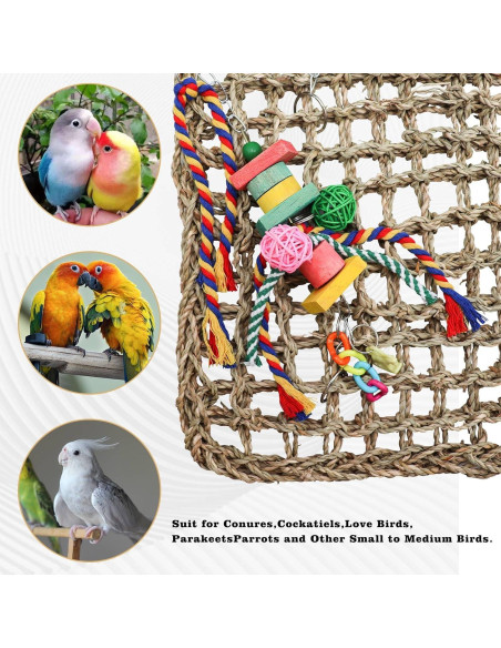 Juguete de columpio para aves Oooct 40x30 cm con hamaca Juguete de columpio para aves Oooct 40x30 cm con hamaca