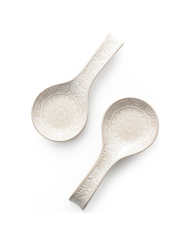 Juego de Soportes para Cucharas Cerámica Mikigey 22.86 cm Blanco