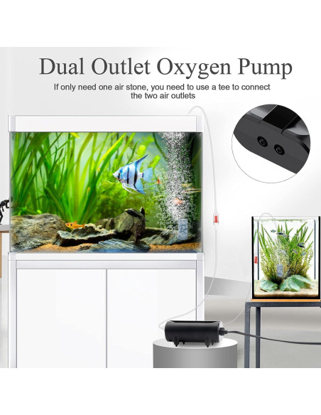 Bomba de Aire AQQA 3.5W para Acuario hasta 190L Silenciosa Bomba de Aire AQQA 3.5W para Acuario hasta 190L Silenciosa