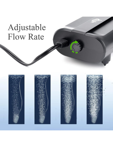 Bomba de Aire AQQA 3.5W para Acuario hasta 190L Silenciosa Bomba de Aire AQQA 3.5W para Acuario hasta 190L Silenciosa