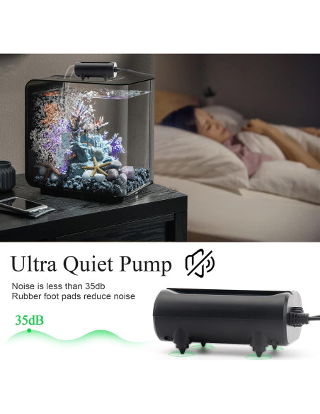 Bomba de Aire AQQA 3.5W para Acuario hasta 190L Silenciosa Bomba de Aire AQQA 3.5W para Acuario hasta 190L Silenciosa