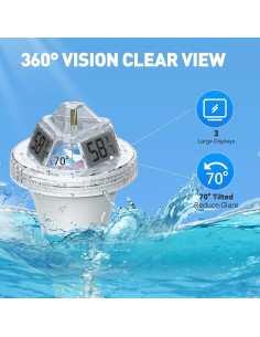 Termómetro Digital Inalámbrico RAINPOINT para Piscina 20.32cm 2