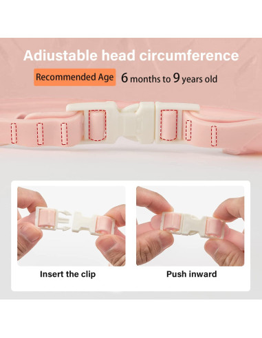 Gorro de Ducha para Bebé Rosa - Visor Protector Ajustable