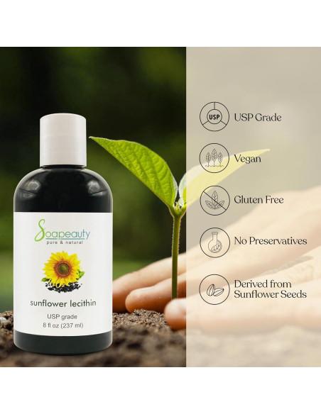 Aceite de Lecitina de Girasol Soapeauty 59 ml Prensado en Frío Aceite de Lecitina de Girasol Soapeauty 59 ml Prensado en Frío